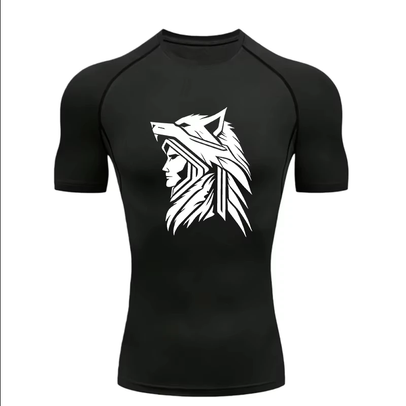Compression Shorts Athletes - Koszulka sportowa męska Wolf Knight Design